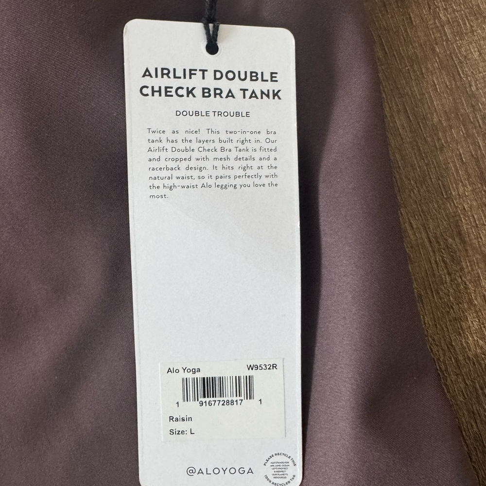 ALO Yoga Airlift Double Check Bra Tank in Deep Purple